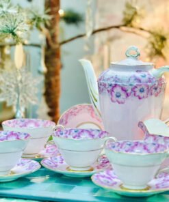 Paragon tea set. made in England 🏴󠁧󠁢󠁥󠁮󠁧󠁿 Bộ set trà Paragon hoa đào Gồm 1 ấm trà 1 cặp đường sữa và 4 set trà.