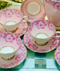 Paragon tea set. made in England 🏴󠁧󠁢󠁥󠁮󠁧󠁿 Bộ set trà Paragon hoa đào Gồm 1 ấm trà 1 cặp đường sữa và 4 set trà.