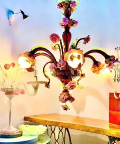 Murano tulip lamp. Made in Italy 🇮🇹 Một cây đèn bàn thủy tinh màu đẹp quyến rũ phiên bản hoa tulip màu hồng- bản hiếm của Murano - Ý .