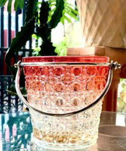 Baccarat bucket. Made in France 🇫🇷 1 chiếc Xô đựng đá hoặc bình ướp lạnh rượu pha lê Baccarat màu Ruby hiếm thấy, mài cắt thủ công các tinh thể kim cương siêu đẹp.